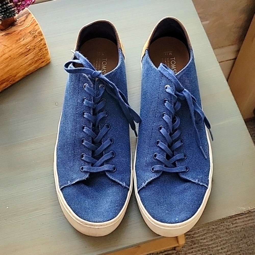 Men's Tom's Denim and Suede Sneakers- 14